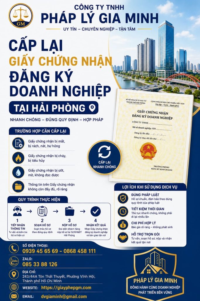 Cấp Lại Giấy Chứng Nhận Đăng Ký Doanh Nghiệp Tại Hải phòng