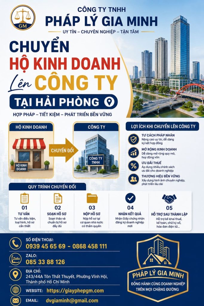 Chuyển Hộ Kinh Doanh Lên Công Ty Tại Hải phòng