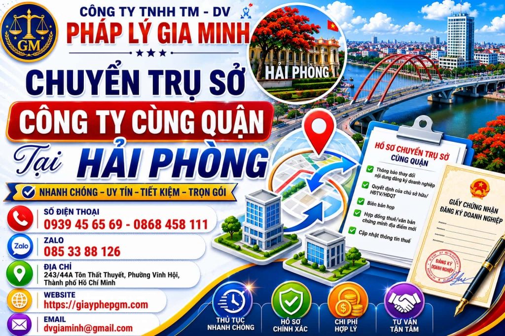 Chuyển Trụ Sở Công Ty Cùng Quận Tại Hải phòng