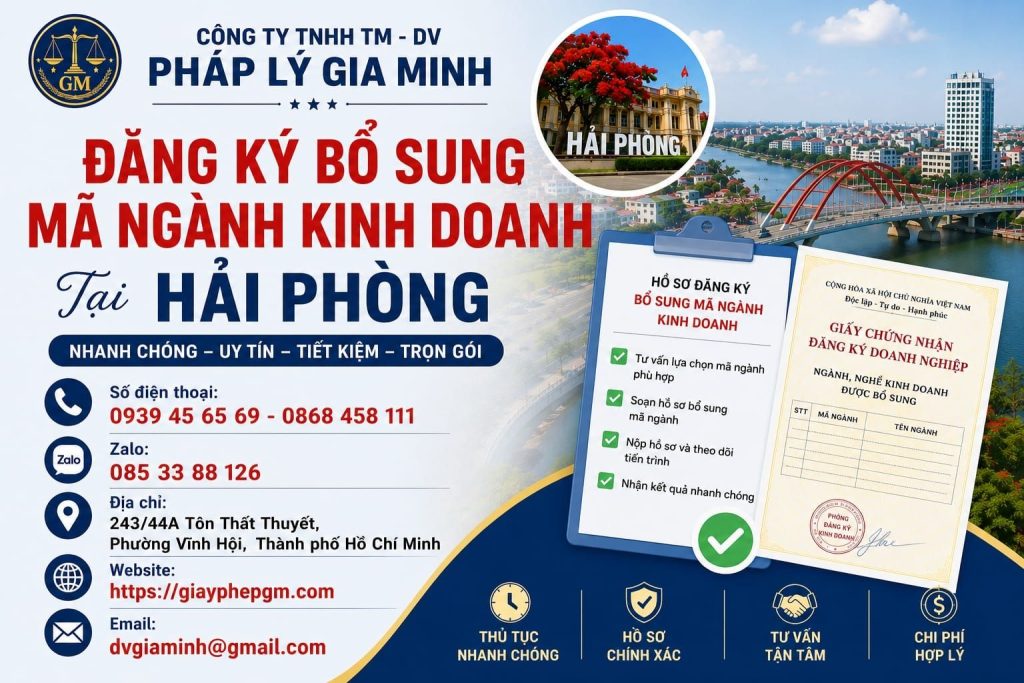 Đăng Ký Bổ Sung Mã Ngành Kinh Doanh Tại Hải phòng