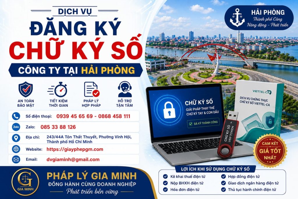 Đăng Ký Chữ Ký Số Công Ty Tại Hải phòng