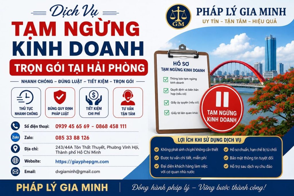 Dịch Vụ Tạm Ngừng Kinh Doanh Trọn Gói Tại Hải phòng