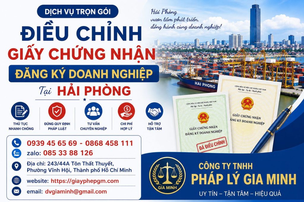 Điều Chỉnh Giấy Chứng Nhận Đăng Ký Doanh Nghiệp Tại Hải phòng