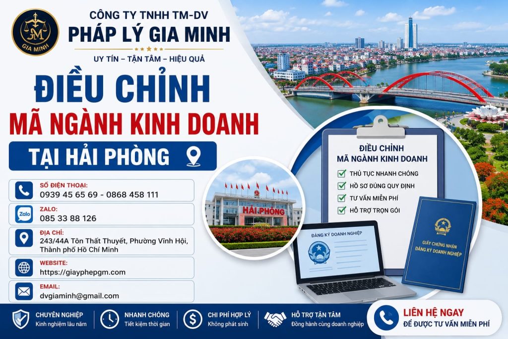 Điều Chỉnh Mã Ngành Kinh Doanh Tại Hải phòng