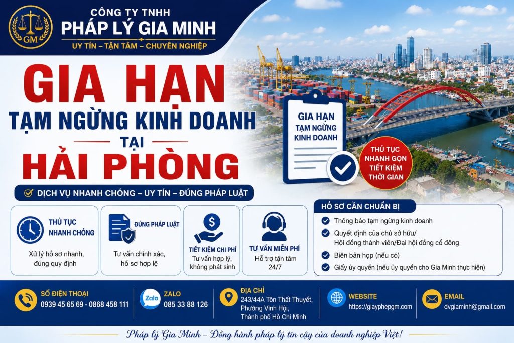 Gia Hạn Tạm Ngừng Kinh Doanh Tại Hải phòng