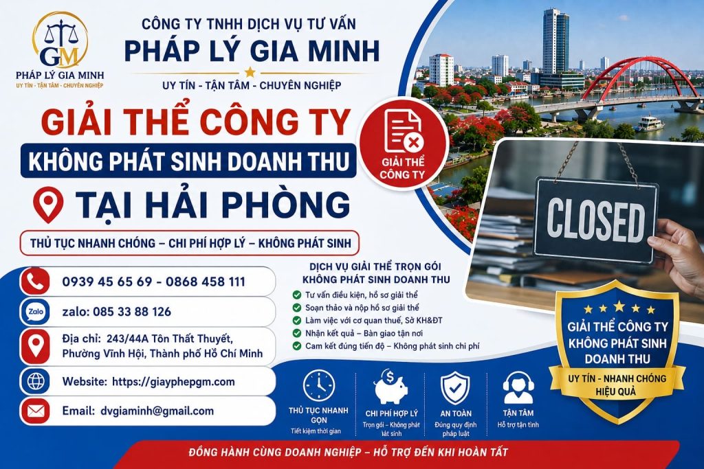 Giải Thể Công Ty Không Phát Sinh Doanh Thu Tại Hải phòng