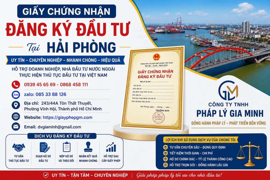 Giấy Chứng Nhận Đăng Ký Đầu Tư Tại Hải phòng