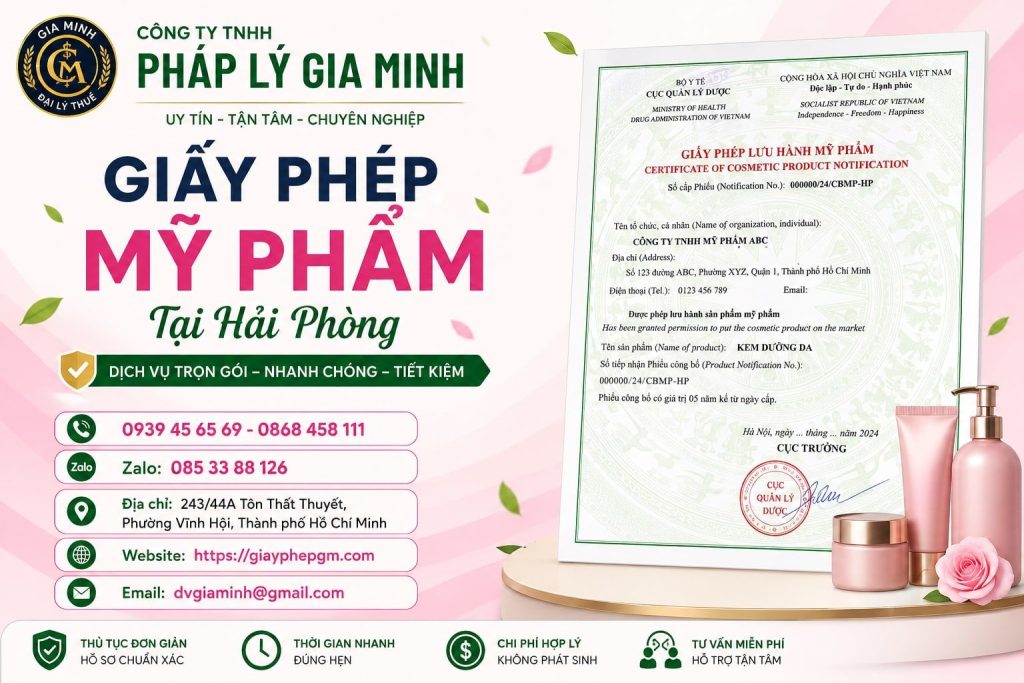Giấy Phép Mỹ Phẩm Tại Hải phòng