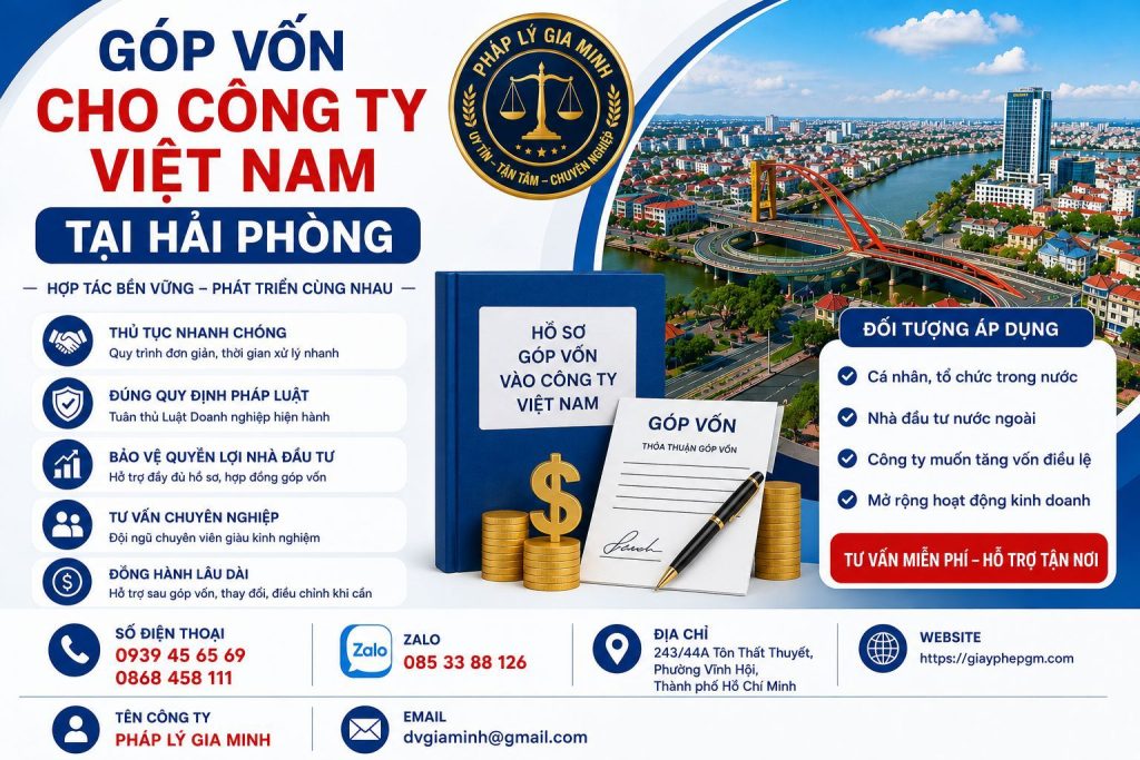 Góp Vốn Cho Công Ty Việt Nam Tại Hải phòng