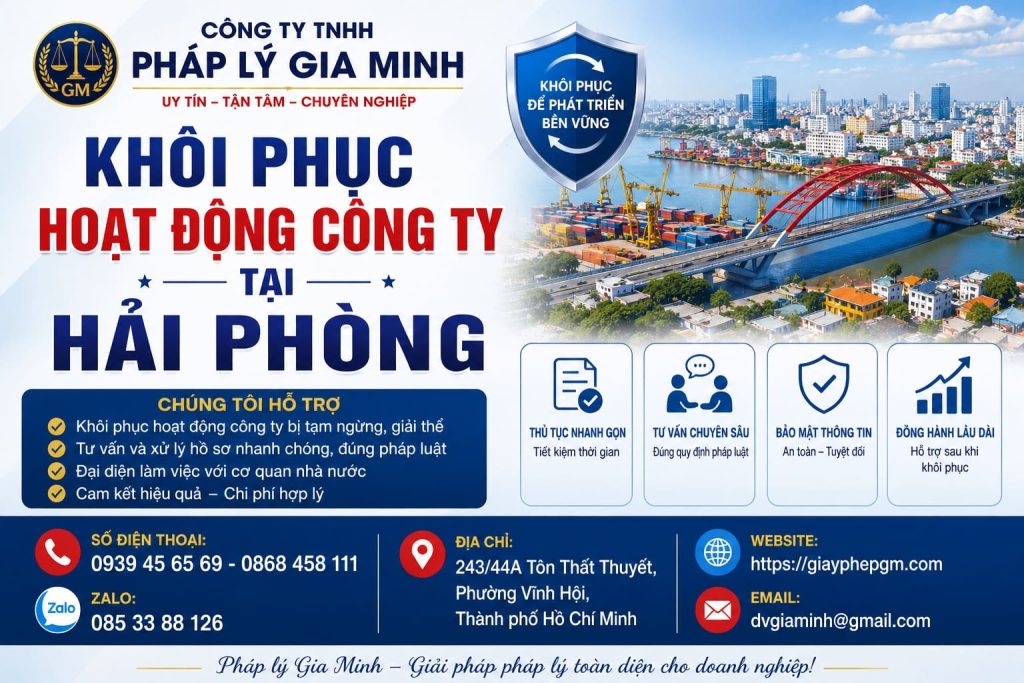 Khôi Phục Hoạt Động Công Ty Tại Hải Phòng – Thủ Tục Nhanh Chóng, Đúng Quy Định Pháp Luật 1 Khôi Phục Hoạt Động Công Ty Tại Hải phòng