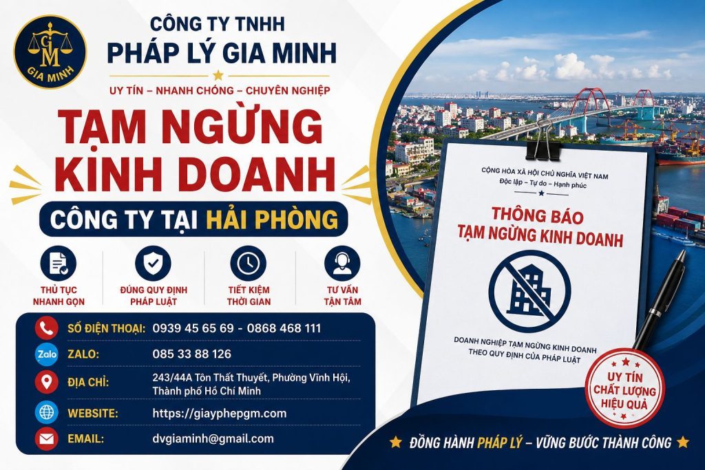 Tạm Ngừng Kinh Doanh Công Ty Tại Hải phòng