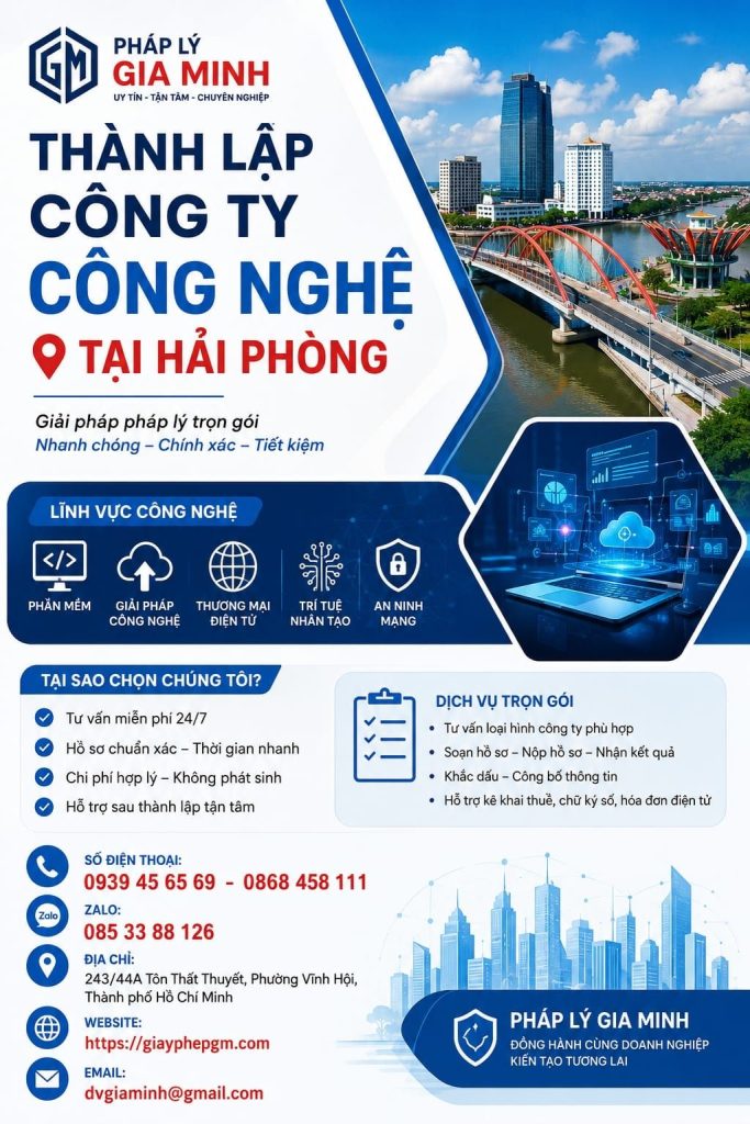 Thành Lập Công Ty Công Nghệ Tại Hải phòng