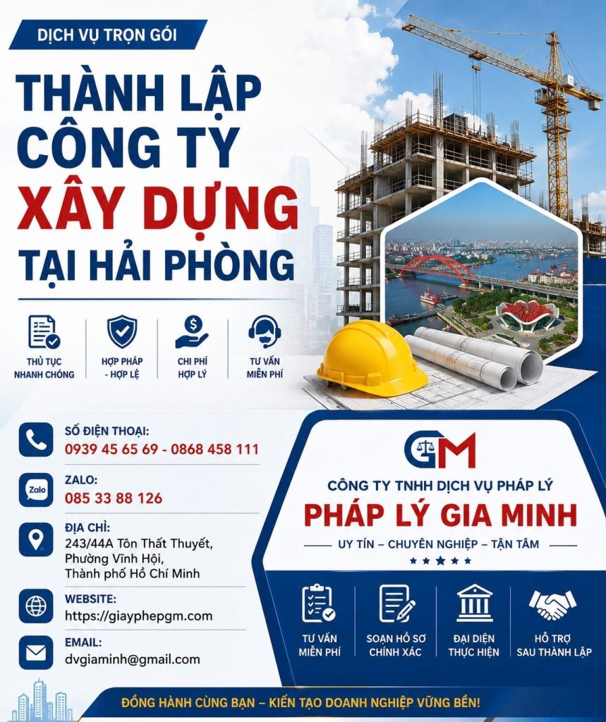 Thành Lập Công Ty Xây Dựng Tại Hải phòng