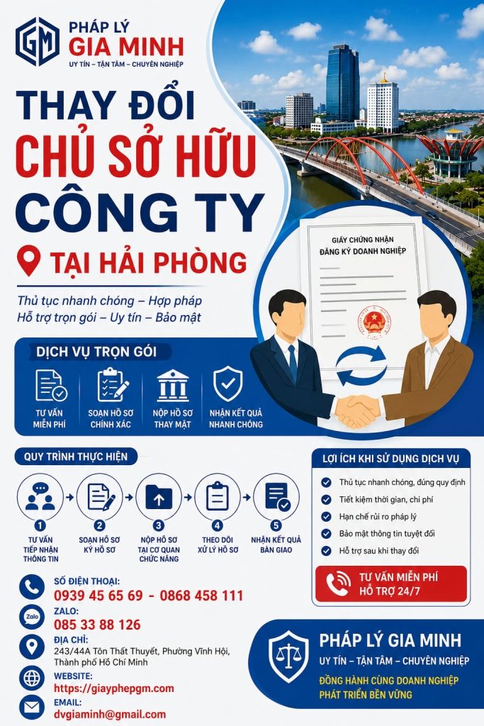 Thay Đổi Chủ Sở Hữu Công Ty Tại Hải phòng