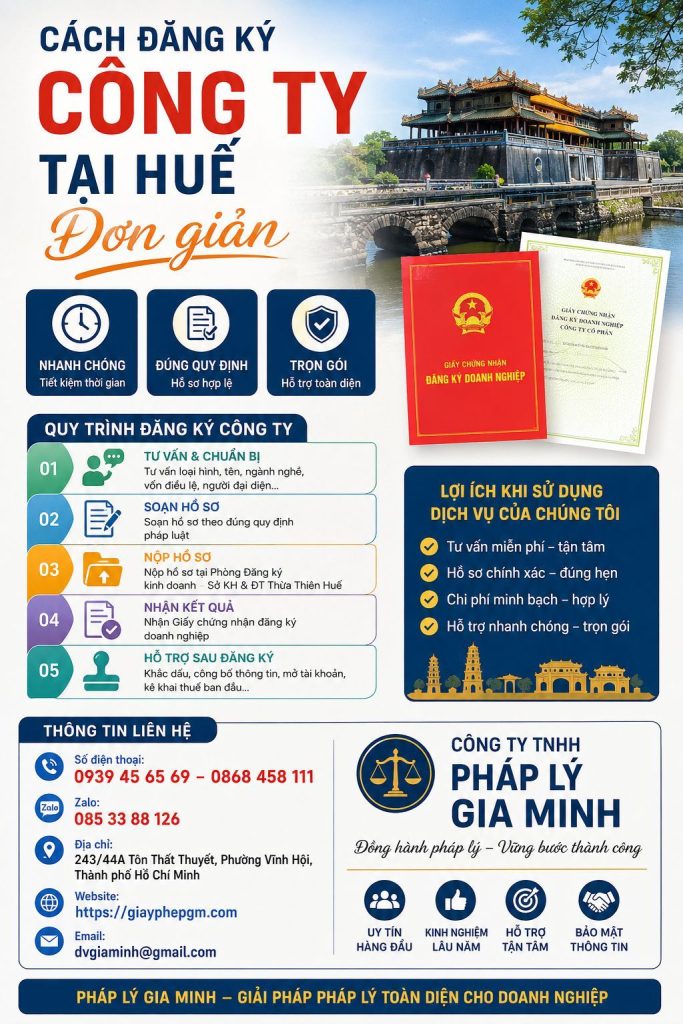 Cách đăng ký công ty tại Huế đơn giản – Hướng dẫn từng bước dễ thực hiện 1 Cách đăng ký công ty tại Huế đơn giản