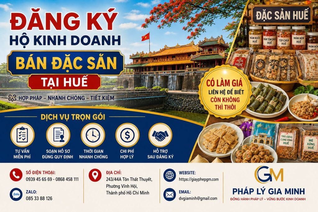 Đăng ký hộ kinh doanh bán đặc sản tại Huế