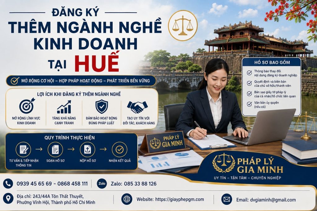 Đăng ký thêm ngành nghề kinh doanh tại Huế