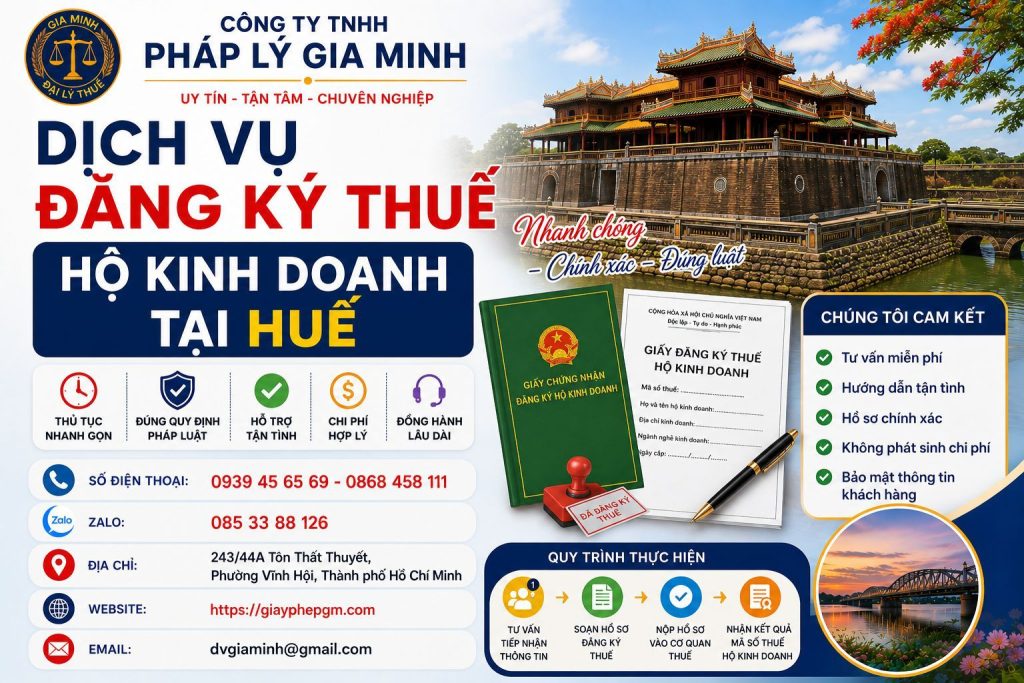 Dịch vụ đăng ký thuế hộ kinh doanh tại Huế