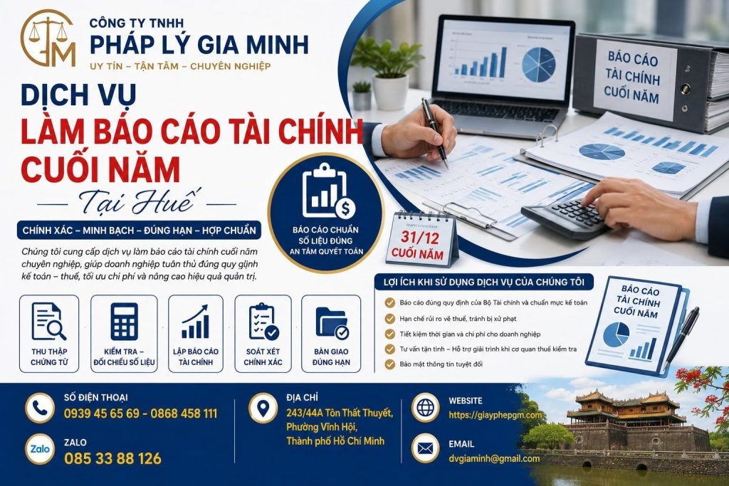 Dịch vụ làm báo cáo tài chính cuối năm tại Huế