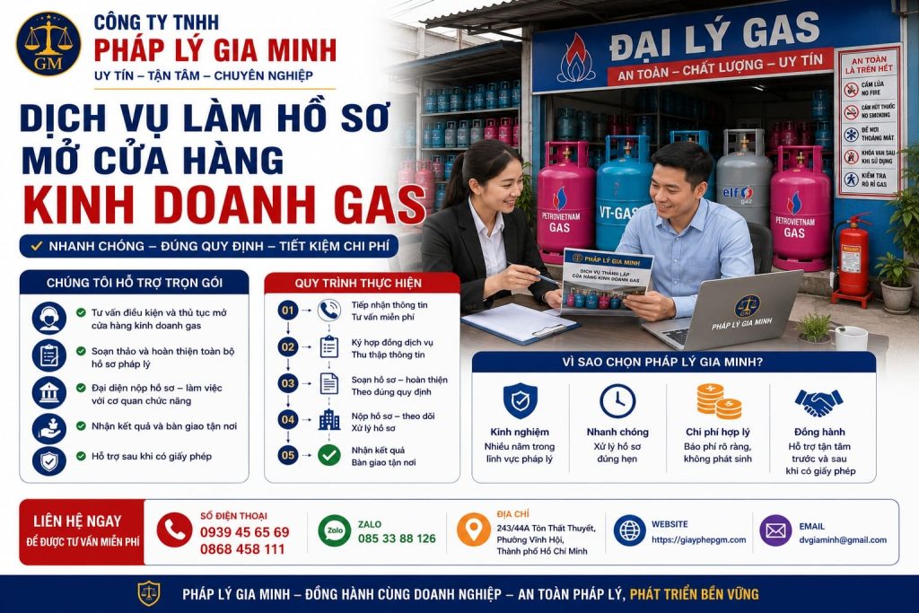Dịch vụ làm hồ sơ mở cửa hàng kinh doanh gas