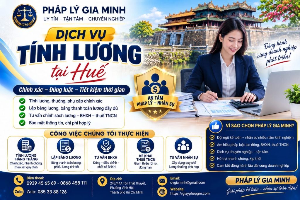 Dịch vụ tính lương tại Huế hỗ trợ doanh nghiệp giảm sai sót mỗi kỳ trả lương 1 Dịch vụ tính lương tại Huế