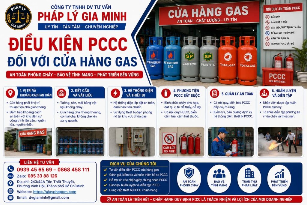 Điều kiện PCCC đối với cửa hàng gas