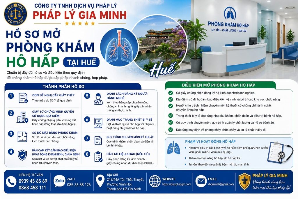 Hồ sơ mở phòng khám hô hấp tại Huế đầy đủ giúp hạn chế bổ sung 1 Hồ sơ mở phòng khám hô hấp tại Huế