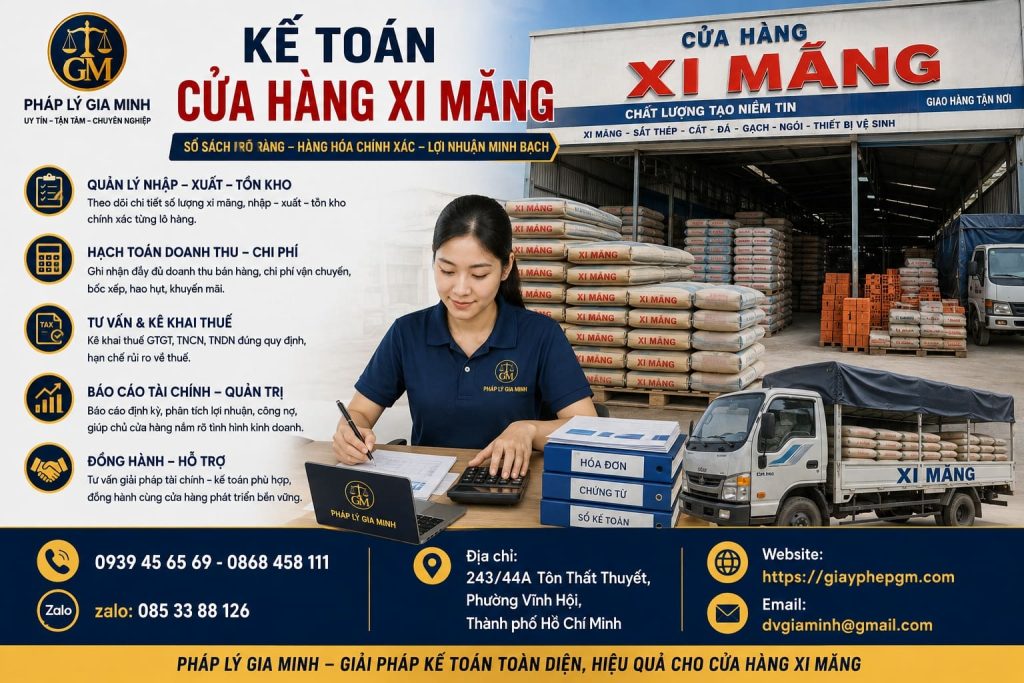 Kế toán cửa hàng xi măng – Giải pháp quản lý doanh thu, tồn kho và thuế hiệu quả 1 Kế toán cửa hàng xi măng