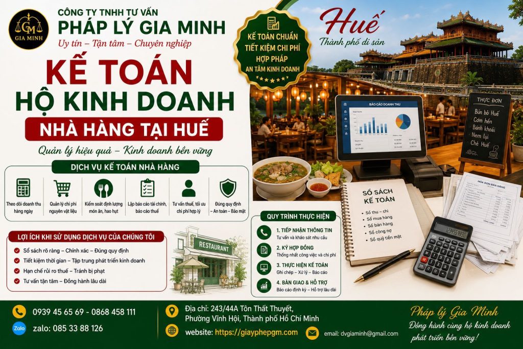 Kế toán hộ kinh doanh nhà hàng tại Huế