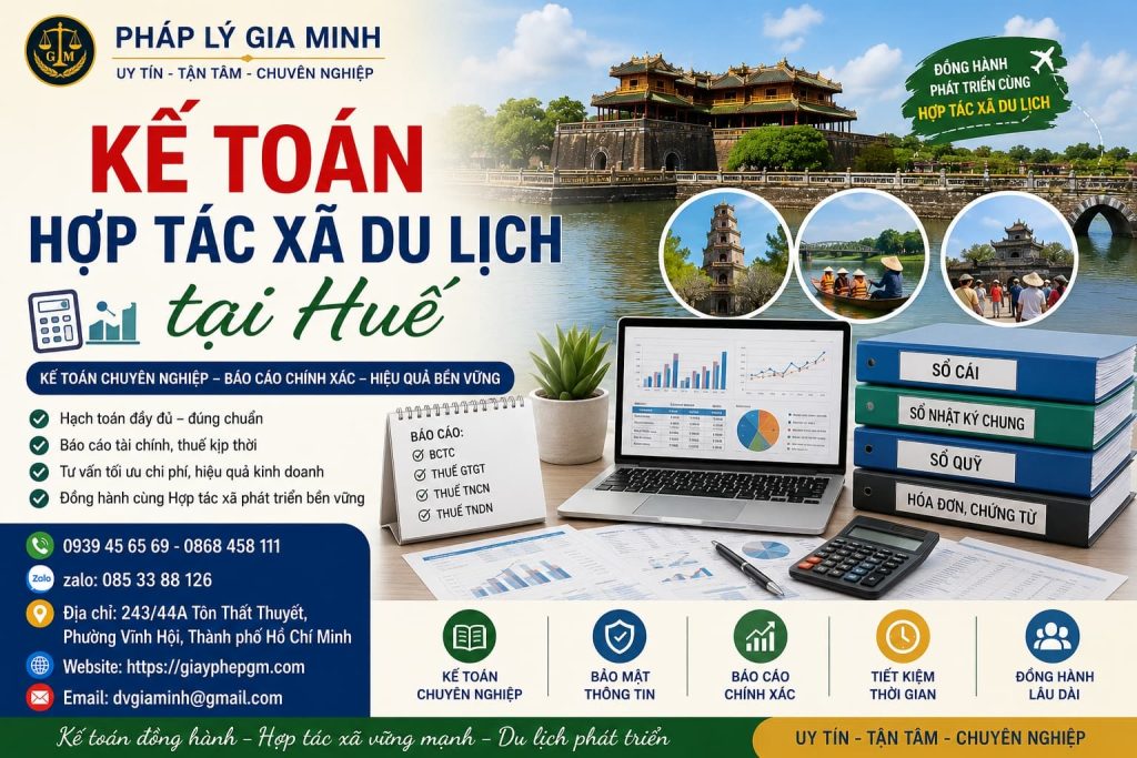 Kế toán hợp tác xã du lịch tại Huế – Quản lý doanh thu tour, dịch vụ và chi phí theo từng hành trình 1 Kế toán hợp tác xã du lịch tại Huế