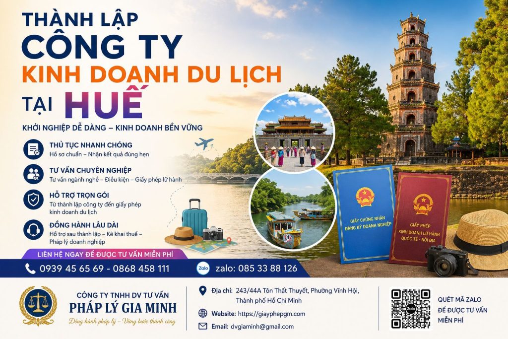 Thành lập công ty kinh doanh du lịch tại Huế