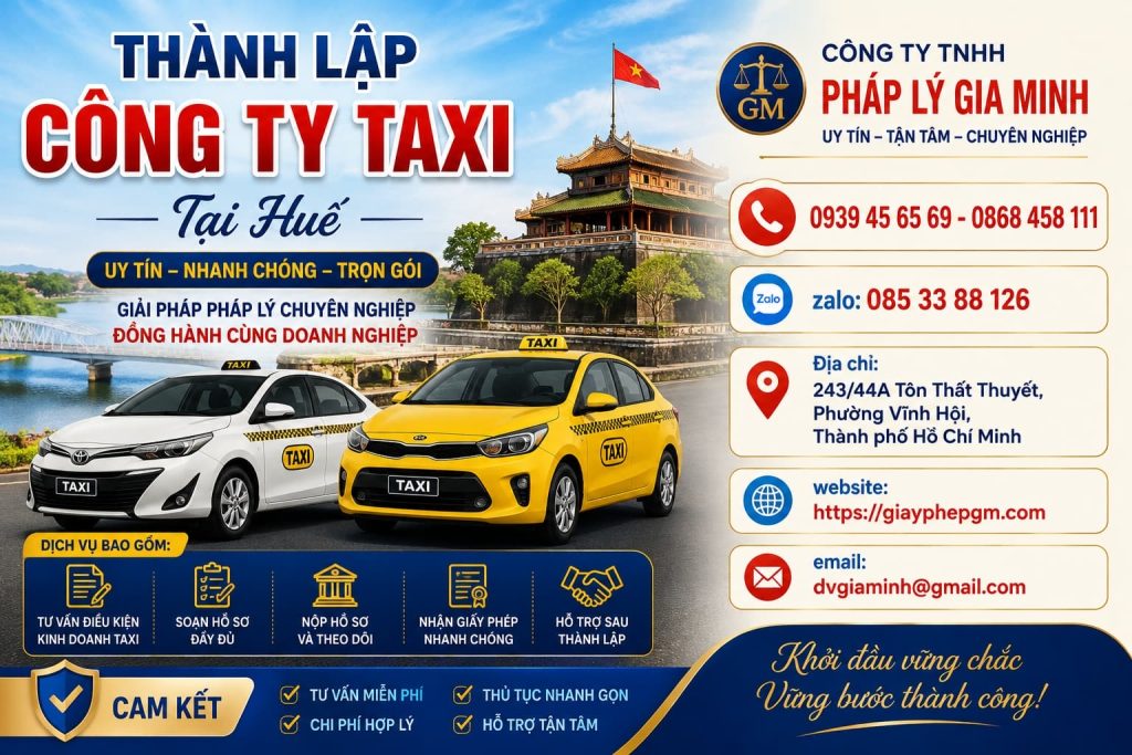 Thành lập công ty taxi tại Huế