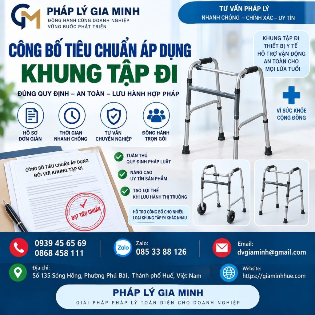 Công bố tiêu chuẩn áp dụng khung tập đi